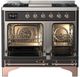 Ilve® Majestic III 40" Graphite Matte Pro Style Dual Fuel Liquid Propane Range with Triple Glass Door and Copper Trim-1