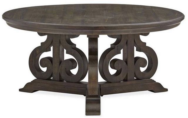 Magnussen Home® Bellamy Peppercorn Round Cocktail Table-0