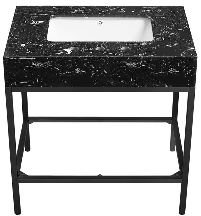 Meridian Furniture Marmo Black/Matte Black 30" Bathroom Vanity-1
