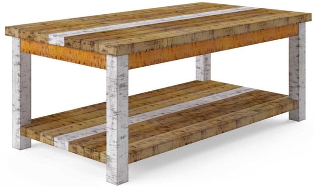 American Wholesale Furniture Rustic Retrieve Brown/White Cocktail Table-0