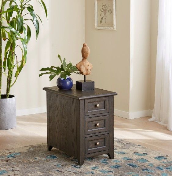 Liberty Furniture Mill Creek Peppercorn Chairside Table-1