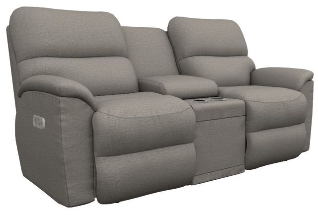 La-Z-Boy® Brooks Stone Power Reclining Loveseat with Console, Headrest, and Lumbar-0