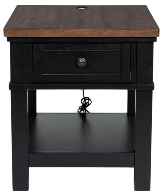 Signature Design by Ashley® Wildenauer Brown End Table with Black Base-1