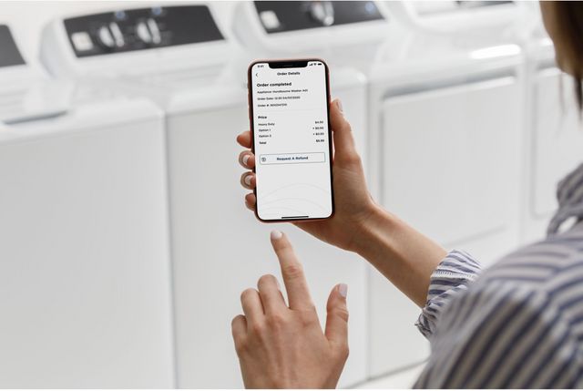 GE® 4.2 Cu. Ft. White Built-In App Payment System Commercial Washer-3