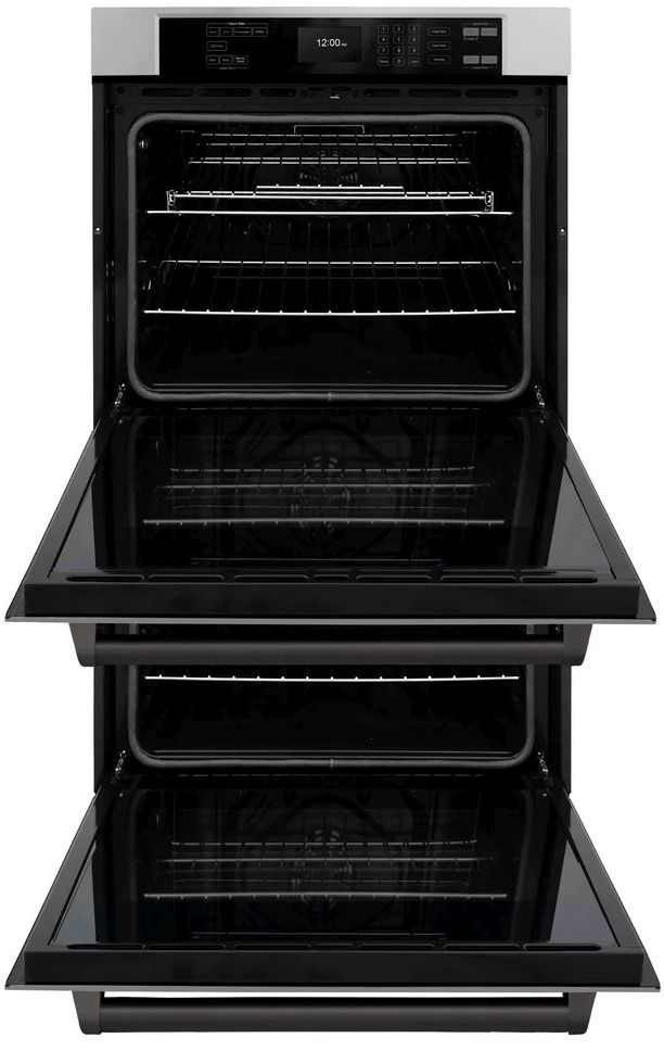 ZLINE Autograph Edition Professional 30" Stainless Steel Double Electric Wall Oven with Matte Black Accents-2