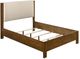 Coaster® Adderley Cream/Warm Brown Eastern King Upholstered Panel Bed-0