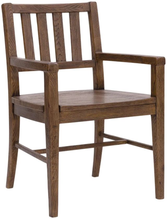 Hooker® Furniture Driftwood Worn Saddle Splatback Dining Arm Chair-0