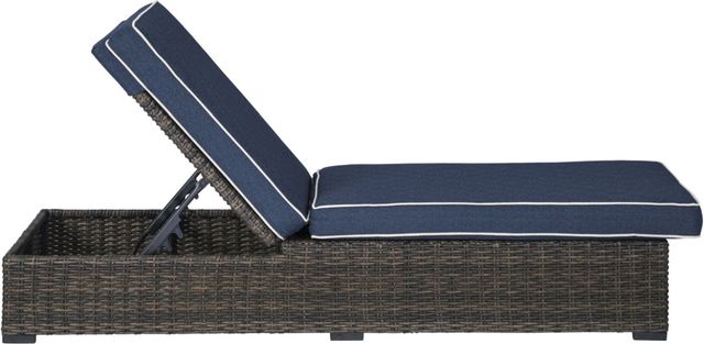 Signature Design by Ashley® Grasson Lane Blue/Brown Outdoor Fabric/Wicker Chaise Lounge-3