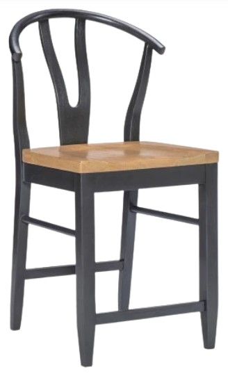 Legacy Classic Franklin Aged Black Wishbone Back Counter Stool-0