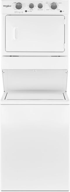 Whirlpool® 3.5 Cu. Ft. Washer, 5.9 Cu. Ft. Dryer White Electric Long Vent Stacked Laundry