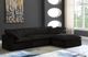 Meridian Furniture Cozy 4-Piece Black Velvet Cloud Modular Sectional-5