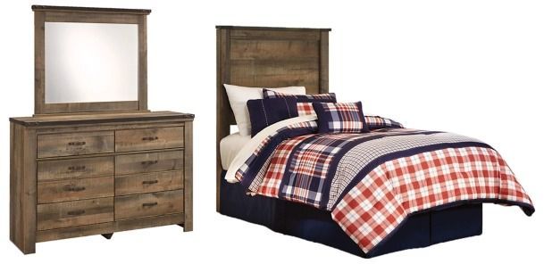 Signature Design by Ashley® Trinell 3-Piece Brown Twin Panel Headboard Bed Set-0