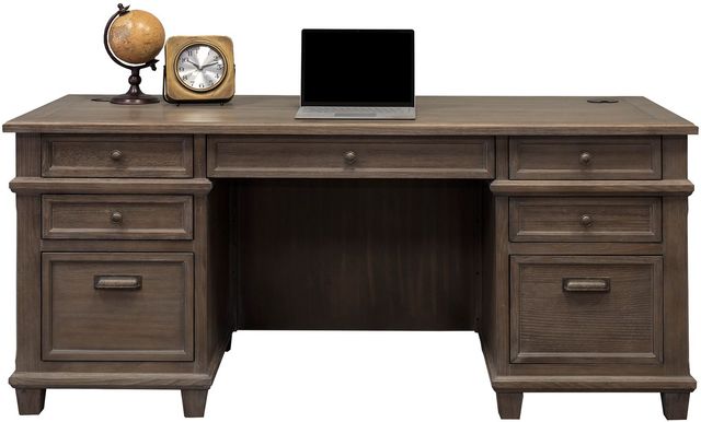 Martin Furniture Carson Weathered Dove Double Pedestal Desk-0