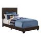 Monarch Specialties Inc. Dark Brown Faux Leather Twin Bed-0