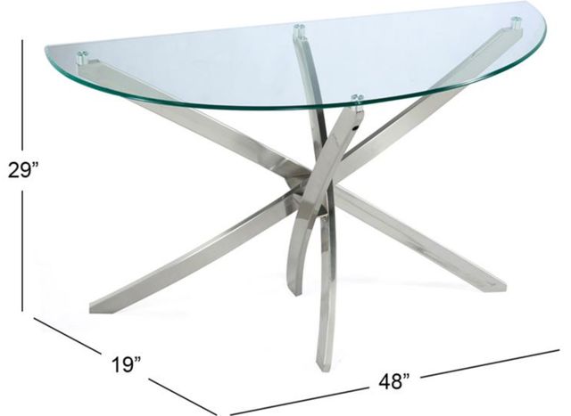 Magnussen Home® Zila Brushed Nickel/Glass Demilune Sofa Table-1