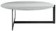Armen Living Krike White Flow Gold Glass Top Coffee Table with Black Base-0
