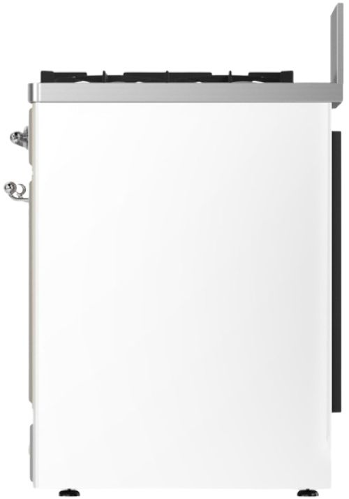 Ilve® Majestic III 30" White Pro Style Dual Fuel Natural Gas Range with 5 Black Brass Burners and Chrome Trim-2