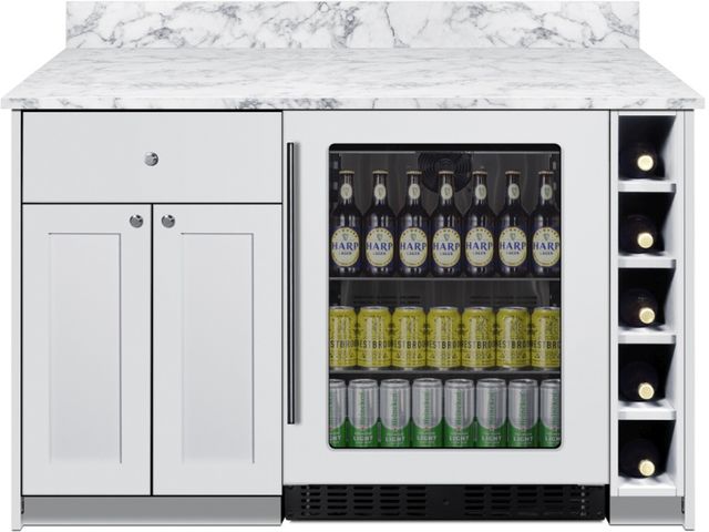 Summit® TurnKey Mesa 54" White Dry Bar with 3.3 Cu. Ft. Built-In Beverage Center-1