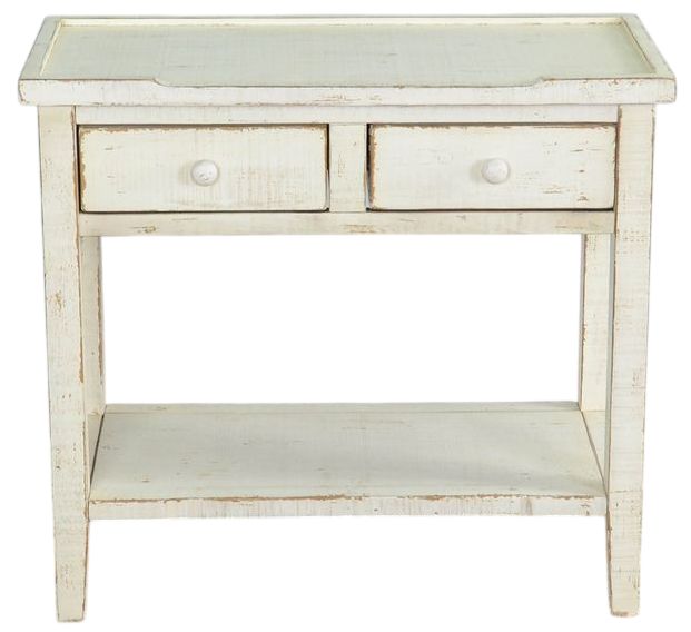 Sunny Designs™ White Sand 2-Drawer Side Table-2