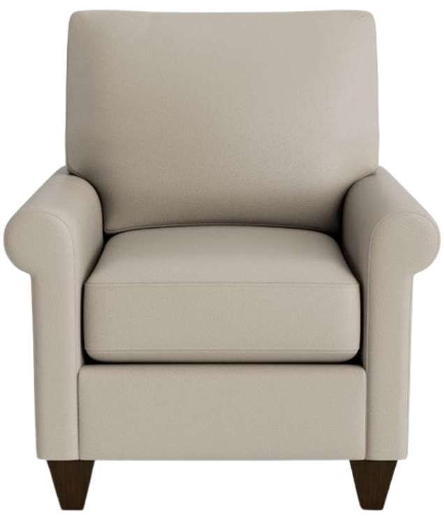 Bassett® Furniture Customizable True Custom® Leather Roll Arm Accent Chair-1