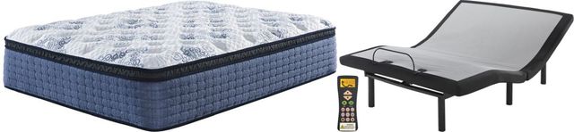 Sierra Sleep® by Ashley® Mt Dana 2-Piece Hybrid Euro Top and Best Adjustable Base King Mattress Set-0