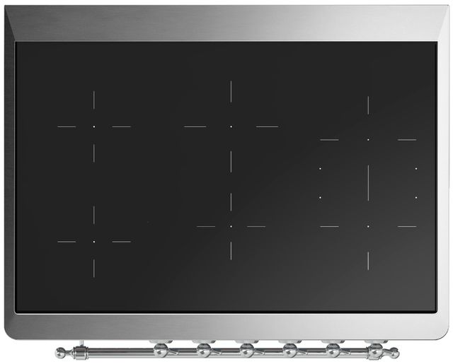 Ilve® Majestic III 36" Blue Gray Pro Style Induction Range with Solid Door and Chrome Trim-2