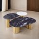 Furniture of America® Northwich Black/Gray Oval Coffee Table with Matte Gold Base-0