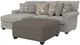 Jackson Furniture Livingston 3-Piece Linen Left Arm Facing Sectional with Ottoman-0