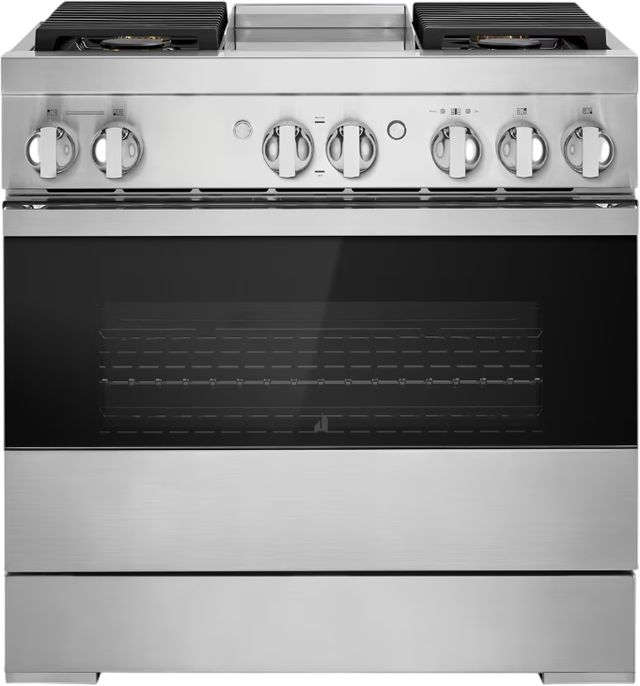 JennAir® NOIR™ 36" Stainless Steel Pro Style Dual Fuel Range-0