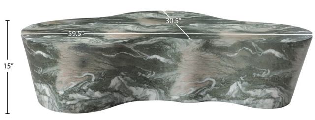 Meridian Furniture Monza Green Marble Coffee Table-3