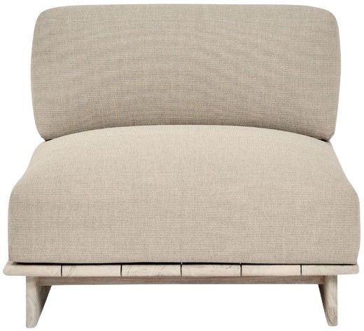 Classic Home Livia Taupe Fabric/Wood Outdoor Accent Chair-2
