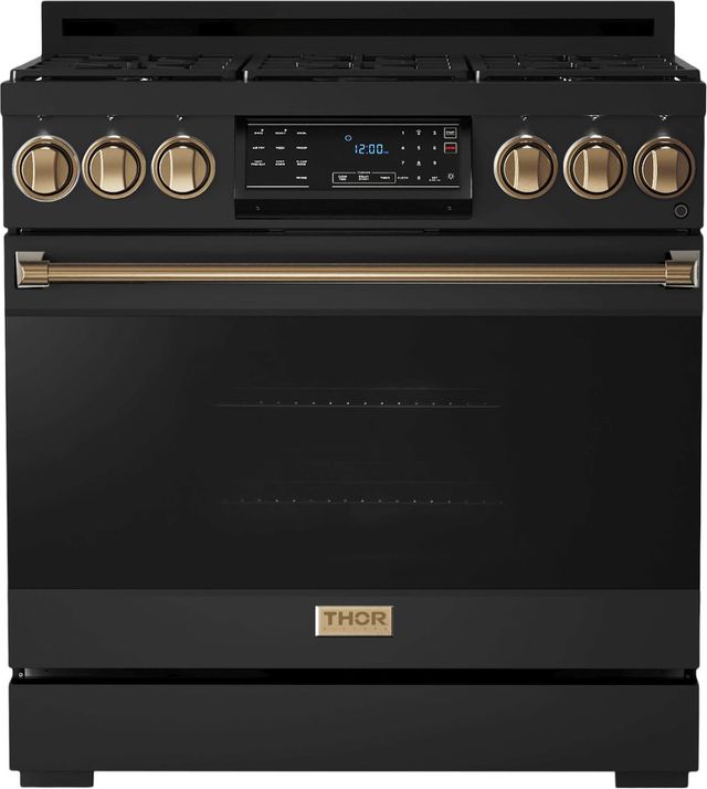 Thor Kitchen® Gordon Ramsay Series 36" Matte Black Pro Style Gas Range-0