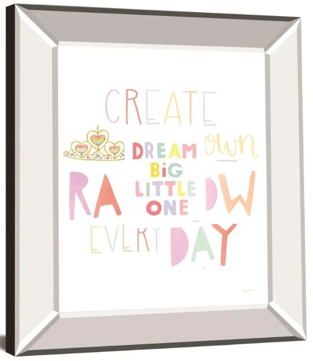 Classy Art Dream Big Little One by Ann Kelle Mirror Framed Wall Art-1