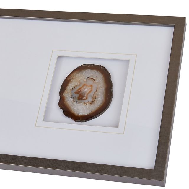 Olliix by Madison Park Natural Agate Natural 100% Real Stone Framed Graphic-1