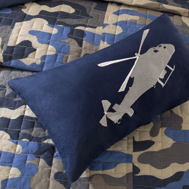 Olliix by Mi Zone Josh Blue Twin/Twin XL Reversible Coverlet Set-1