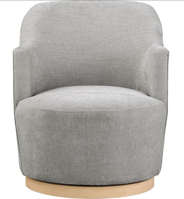 Meridian Furniture Clarita Light Gray Swivel Chenille Fabric Accent Chair-1