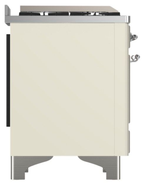 Ilve® Majestic III 48" Antiqued White Pro Style Dual Fuel Liquid Propane Range with Triple Glass Door and Chrome Trim-3