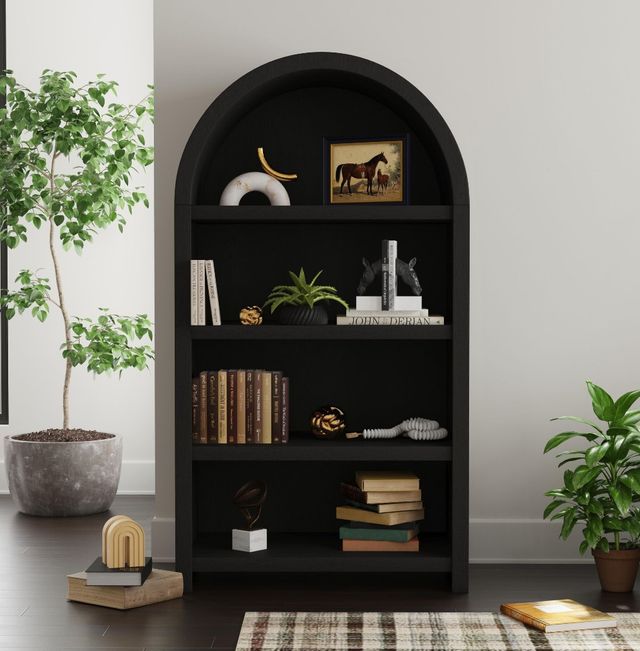 Elements International Ridgemont Black Open Bookcase-4