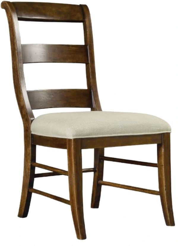 Hooker® Furniture Archivist Aubergine Linen/Pecky Pecan Ladderback Dining Side Chair-0
