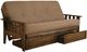 Kodiak Furniture Tucson Linen Stone/Rustic Walnut Full Storage Futon with Mattress-0