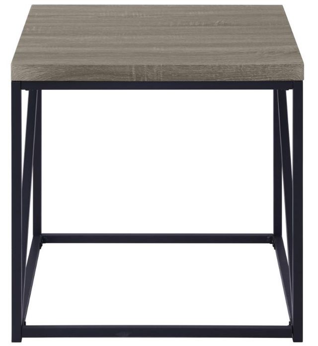 Coaster® Birdie 3-Piece Sonoma Gray Occasional Table with Black Base Set-1