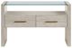 Steve Silver Co. Garland Glass Top Sofa Table with Washed Parchment Base-1