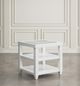 Jofran Inc. Urban Icon Glass Top End Table with White Base-1