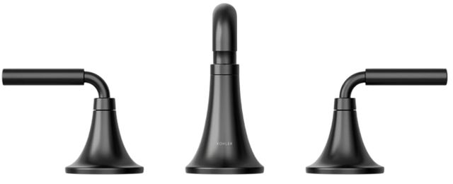 KOHLER® Tone™ Matte Black 0.5 GPM Widespread Bathroom Sink Faucet-4