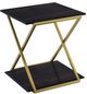 Armen Living Westlake Dark Brown End Table with Brushed Gold Frame -0