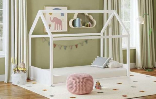 Elements International Sami White Youth Twin Bed-1