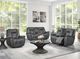 Corinthian Furniture Jordan Charcoal Power Headrest Recliner-1