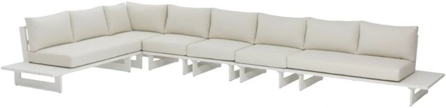 Meridian Furniture Maldives 6-Piece Cream Aluminum/Fabric Outdoor Modular Sectional-0