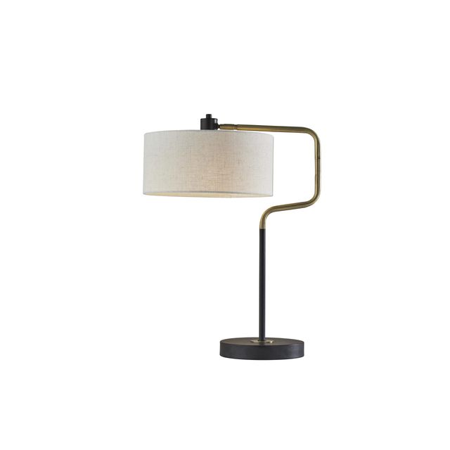 Adesso® Jacob Black and Antique Brass Table Lamp-0
