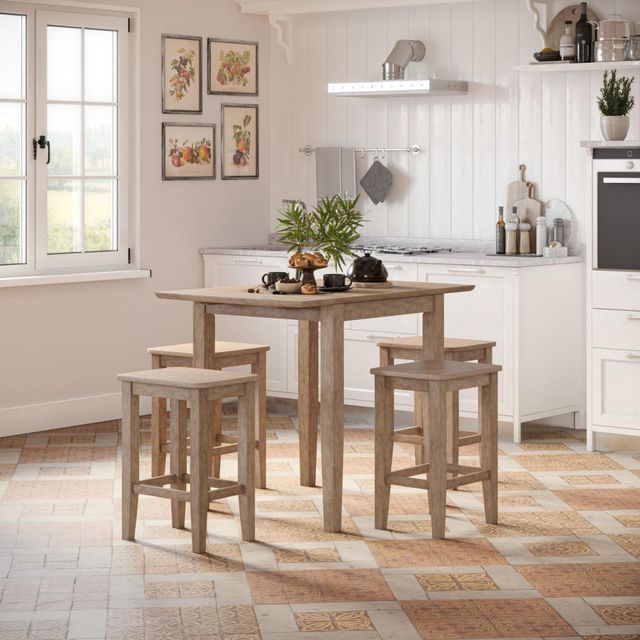 Jofran Inc. Eastern Tides 5-Piece ET Brushed Bisque Counter Dining Set-1